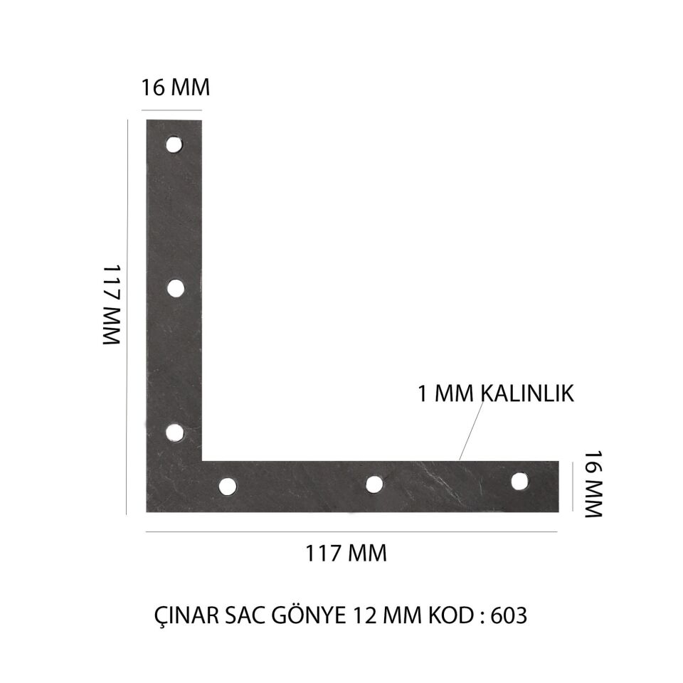Çınar Sac Gönye 12 Mm Kod:603