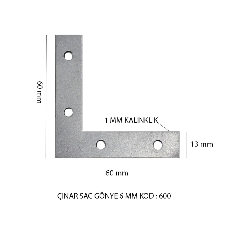 Çınar Sac Gönye 6 Mm Kod:600