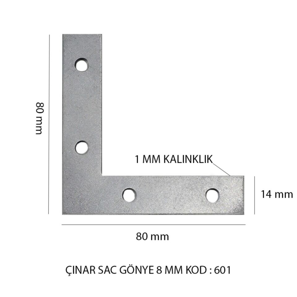 Çınar Sac Gönye 8 Mm Kod:601