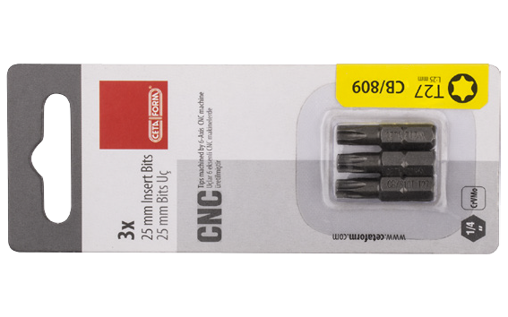 Ceta Form 3 Parça 1/4'' TORX Bits Uç T10 x 25 mm / Kartlı - CB/806X