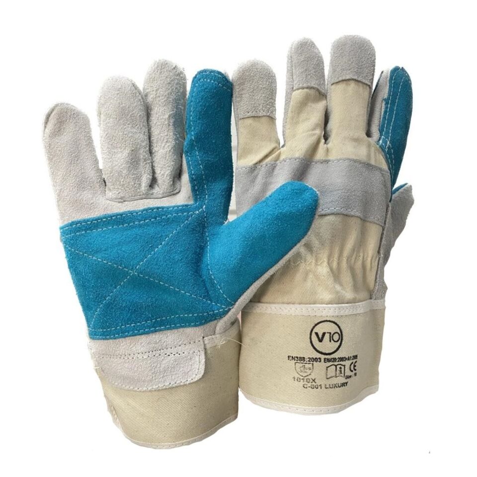V10 Luxury Yeşil Takviyeli Deri Eldiven C-801