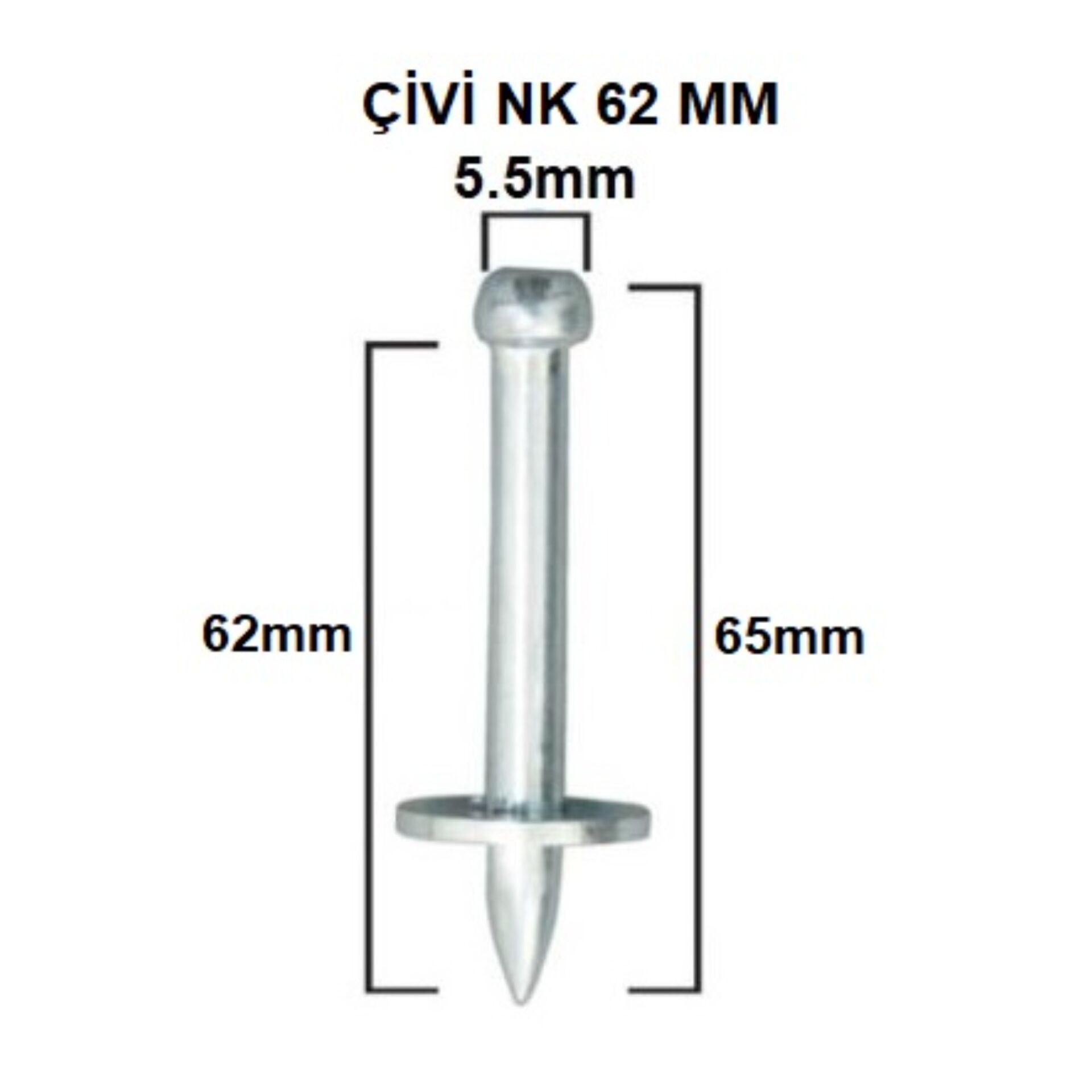Çivi Nk 62 MM (PK.AD.100) (10 Paket)