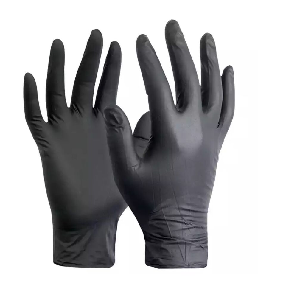 Haspet Siyah Pudrasız Nitril Muayene Eldiveni L