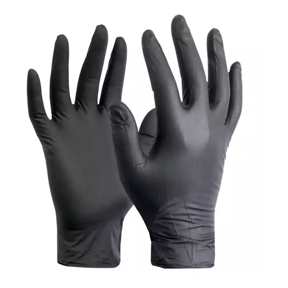 Haspet Siyah Pudrasız Nitril Muayene Eldiveni S