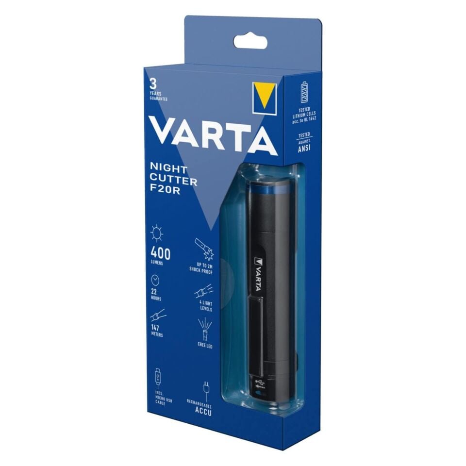 Varta Nıght Cutter Fener F20r-cable Şarjlı (18900)