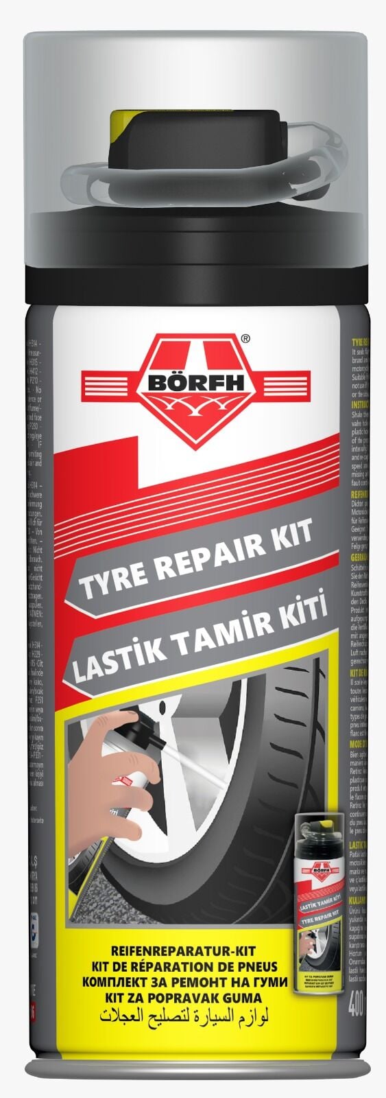 BÖRFH Lastik Tamir Kiti (65 Çap Kapaklı) - 6024186 - 400 ML