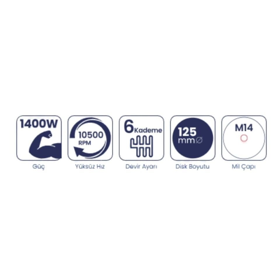 Stech-end Avuç Taşlama Devir Ayar.1400w Sat14125s