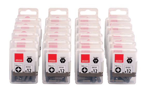 Ceta Form 240 Parça 1/4'' Pozidriv Bits Uç (Toptan Paketi) CB/352 (PZ2 x 25 mm) - CB/352D