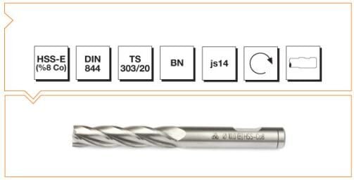 MTE Makina Takım HSS Uzun Silindirik Saplı Parmak Freze - Uzun BN 17 mm B00276221700