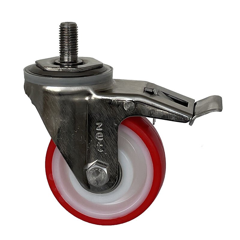 3001 PUR Paslanmaz Çelik (Inox) Teker 125*40 Frenli (İnox)