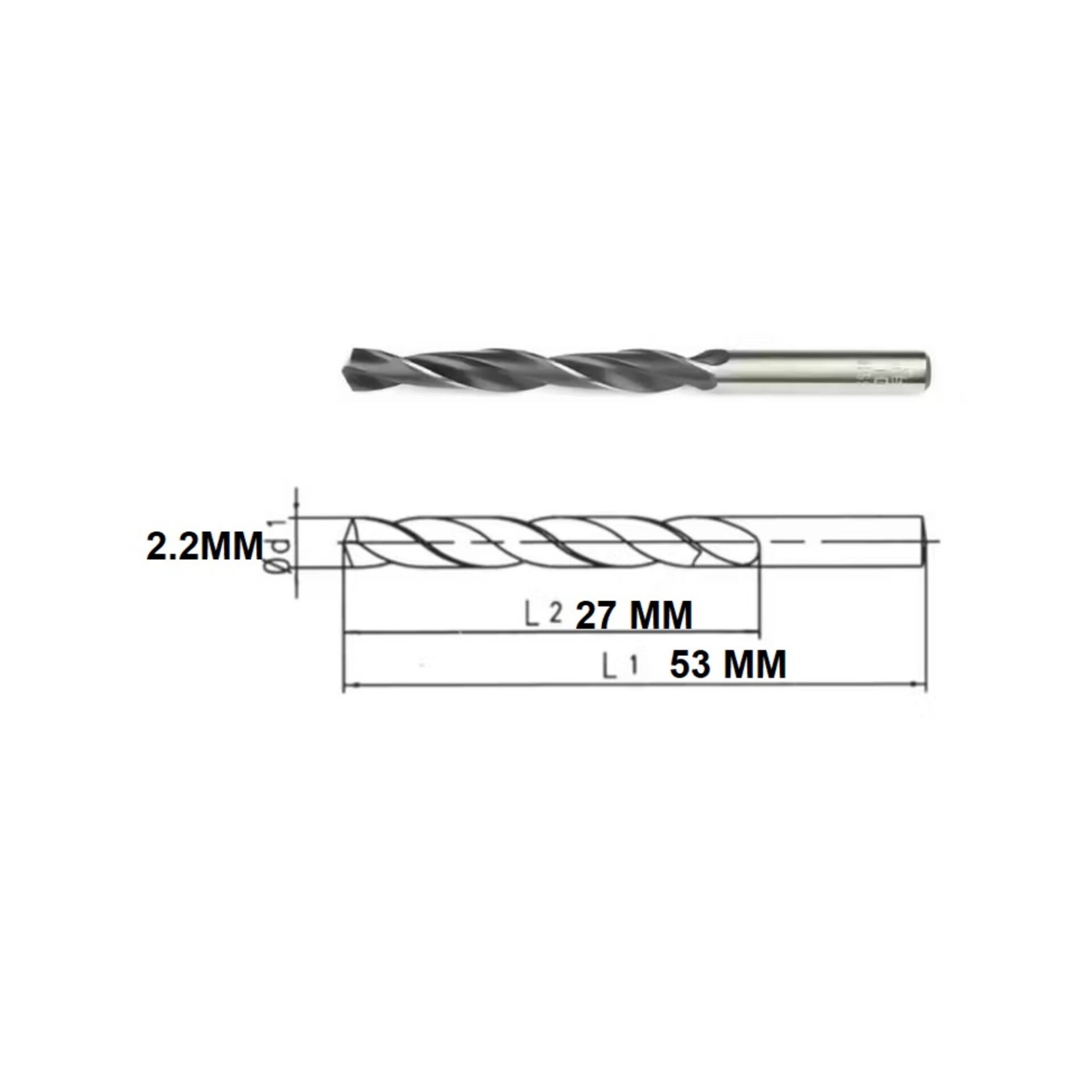 Mte Haddeli Hss Matkap Ucu Dın338 2.2 Mm