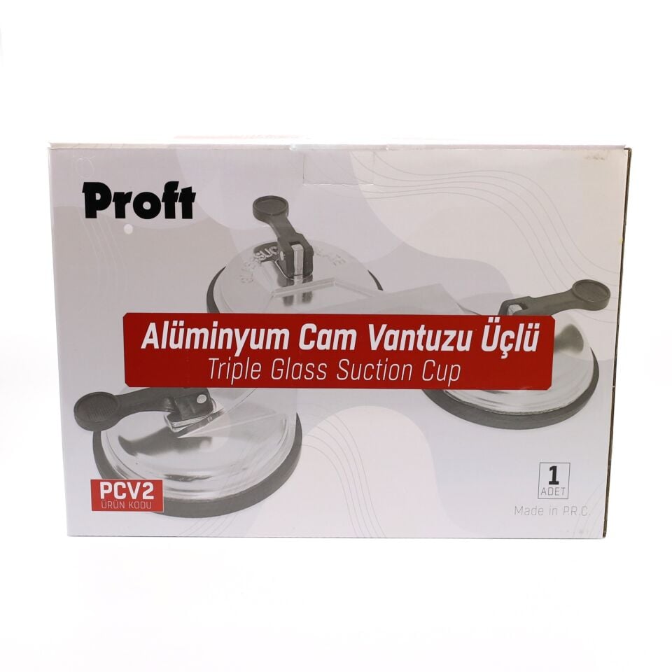 Proft Alüminyum Üçlü Cam Vantuz 120 Kg 118 Mm
