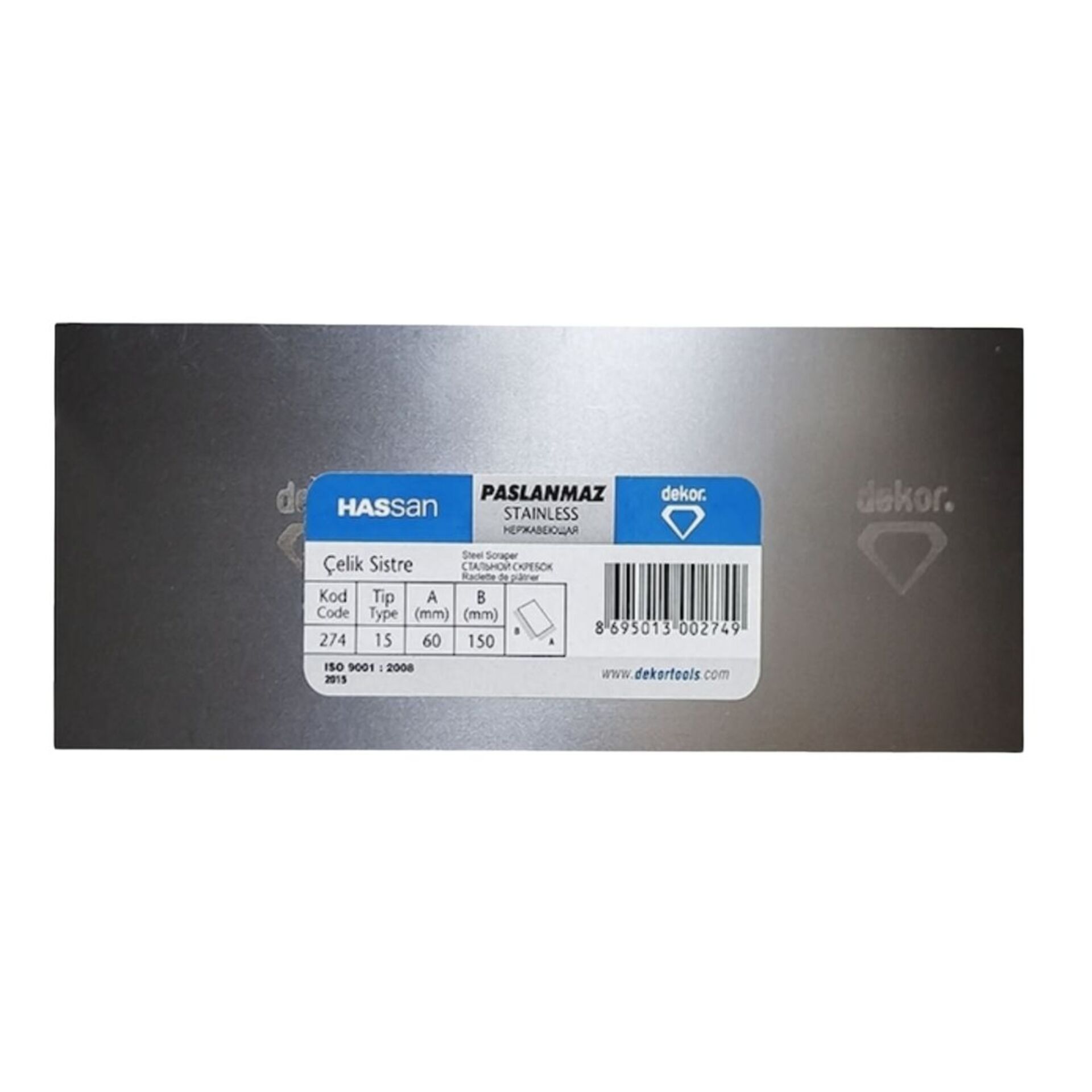 Hassan Çelik Sistre Paslanmaz 6x15 Cm Kod:274
