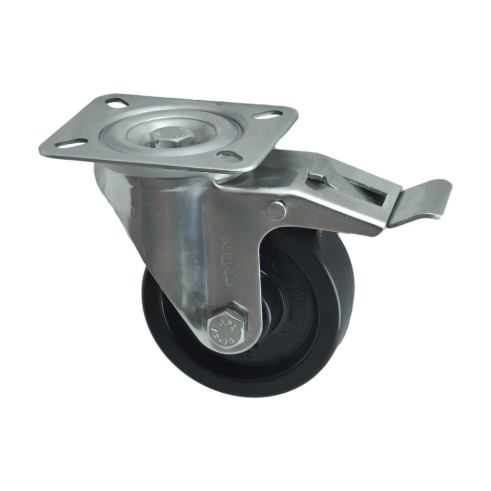 3002 AYB Paslanmaz Çelik (Inox) Teker 100*35 Frenli (İnox)
