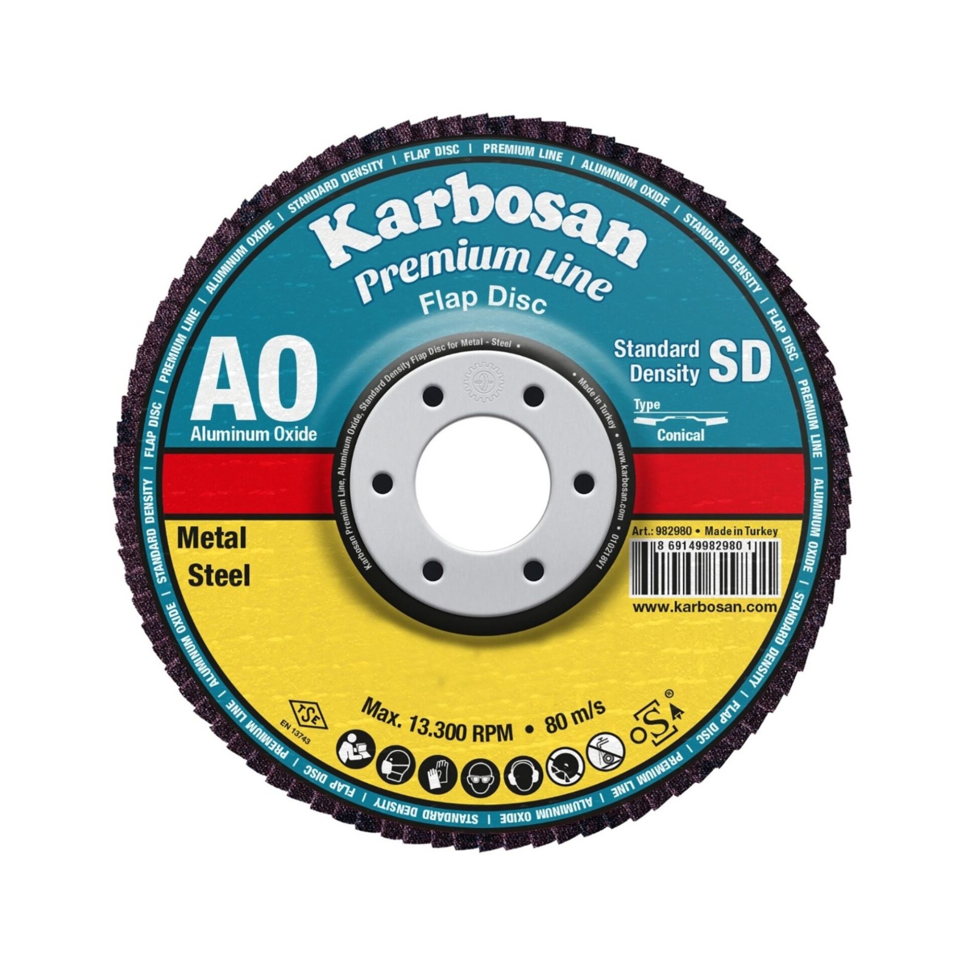 Karbosan Flap Ao Kırmızı 180x22 80 Kum (983225)