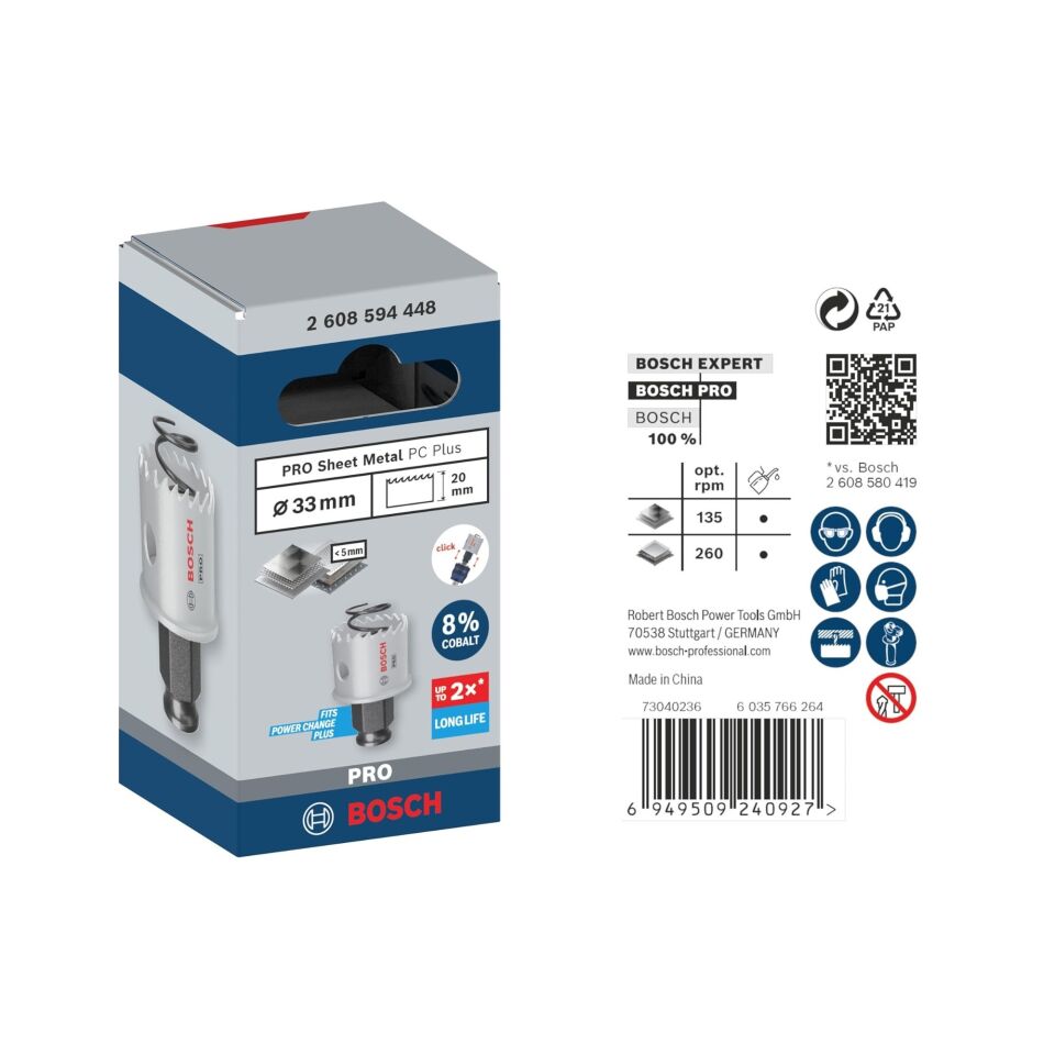 Bosch Pro Sheet Metal Paslanmaz Panç 33 2608594448