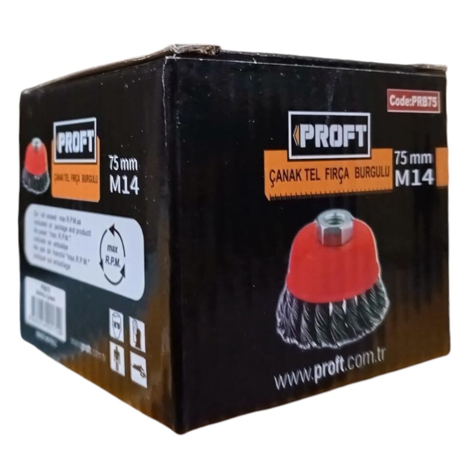 Proft Çanak Fırça Burgulu (prb75) 75 Mm