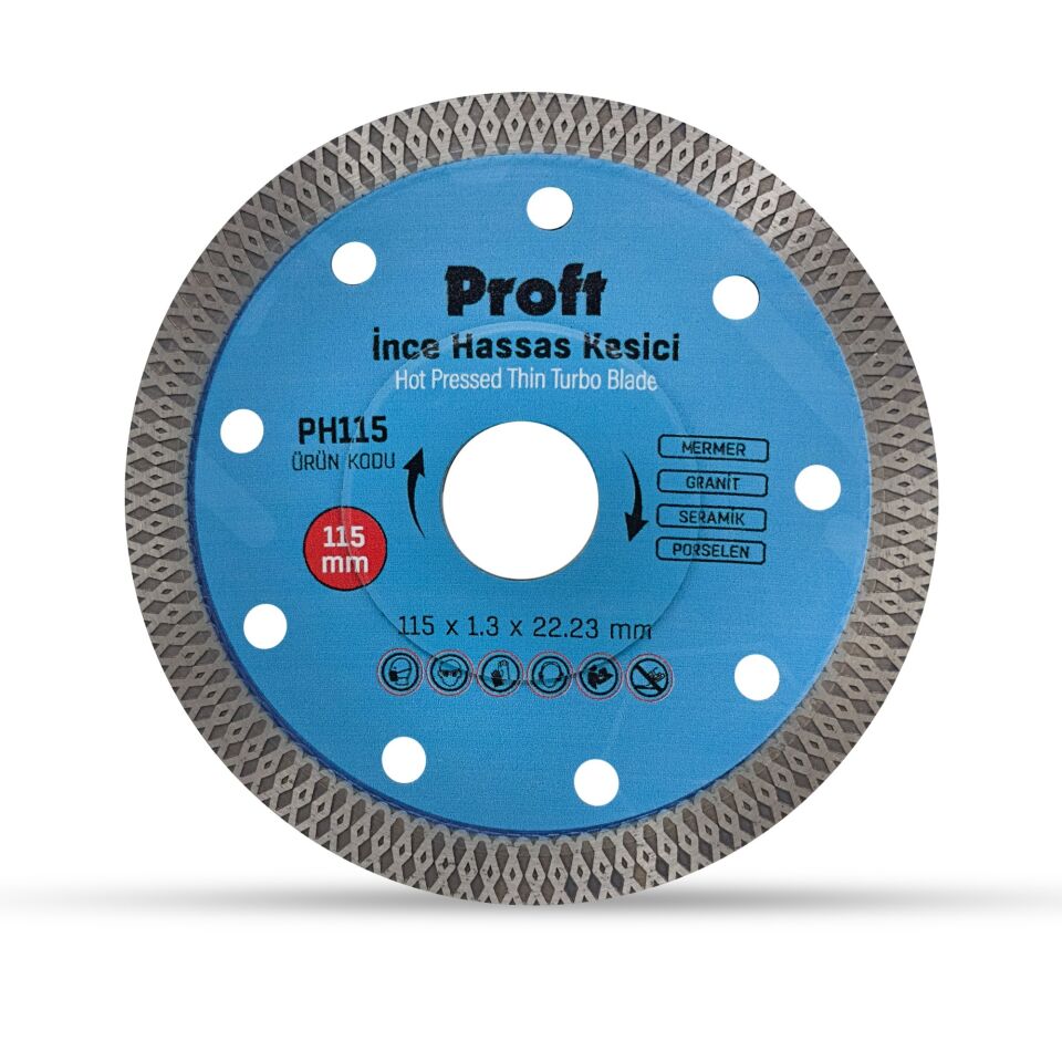 Proft İnce Hassas Kesme Mavi 115x1.3x22 (ph115)