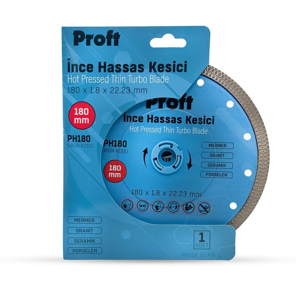 Proft İnce Hassas Kesme Mavi 180x1.8x22 (ph180)