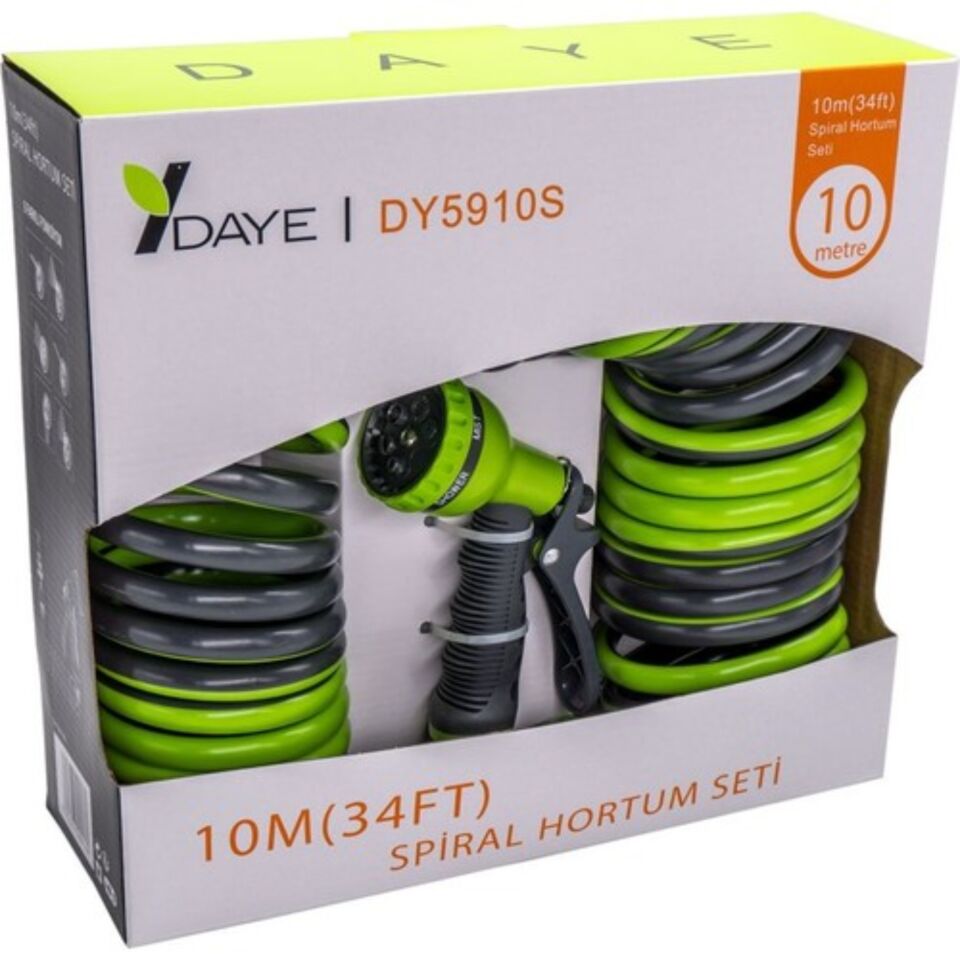 Daye Spiral Hortum Seti 10m Dy5910s