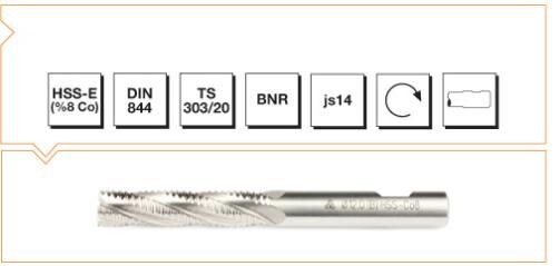 MTE Makina Takım HSS Silindirik Saplı Parmak Freze - Kısa BNR 24 mm B00273392400