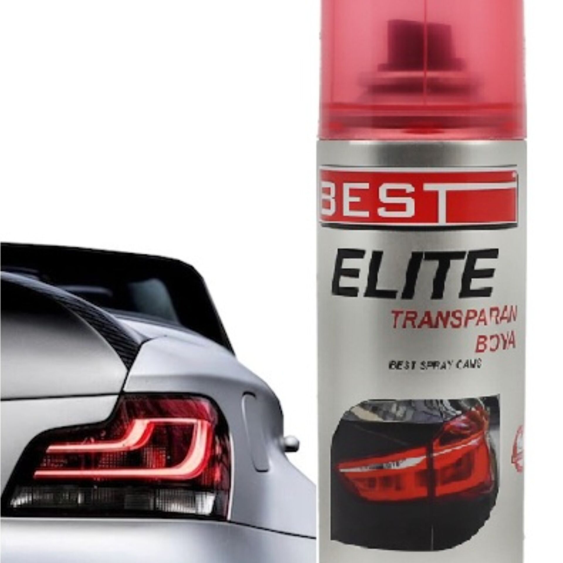 Best Elite Transparan Far Boyası 200 Ml Kırmızı