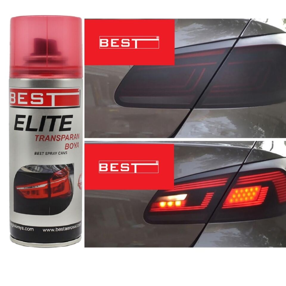 Best Elite Transparan Far Boyası 200 Ml Kırmızı