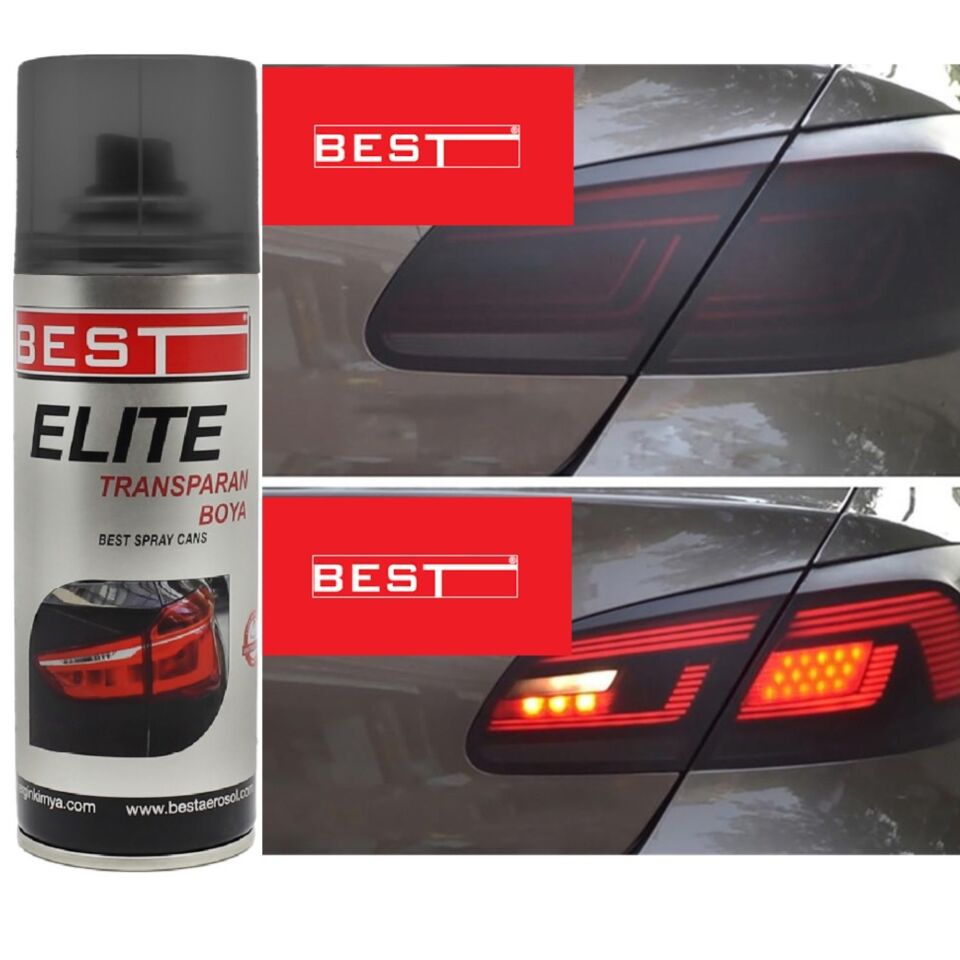 Best Elite Transparan Far Boyası 200 Ml Siyah