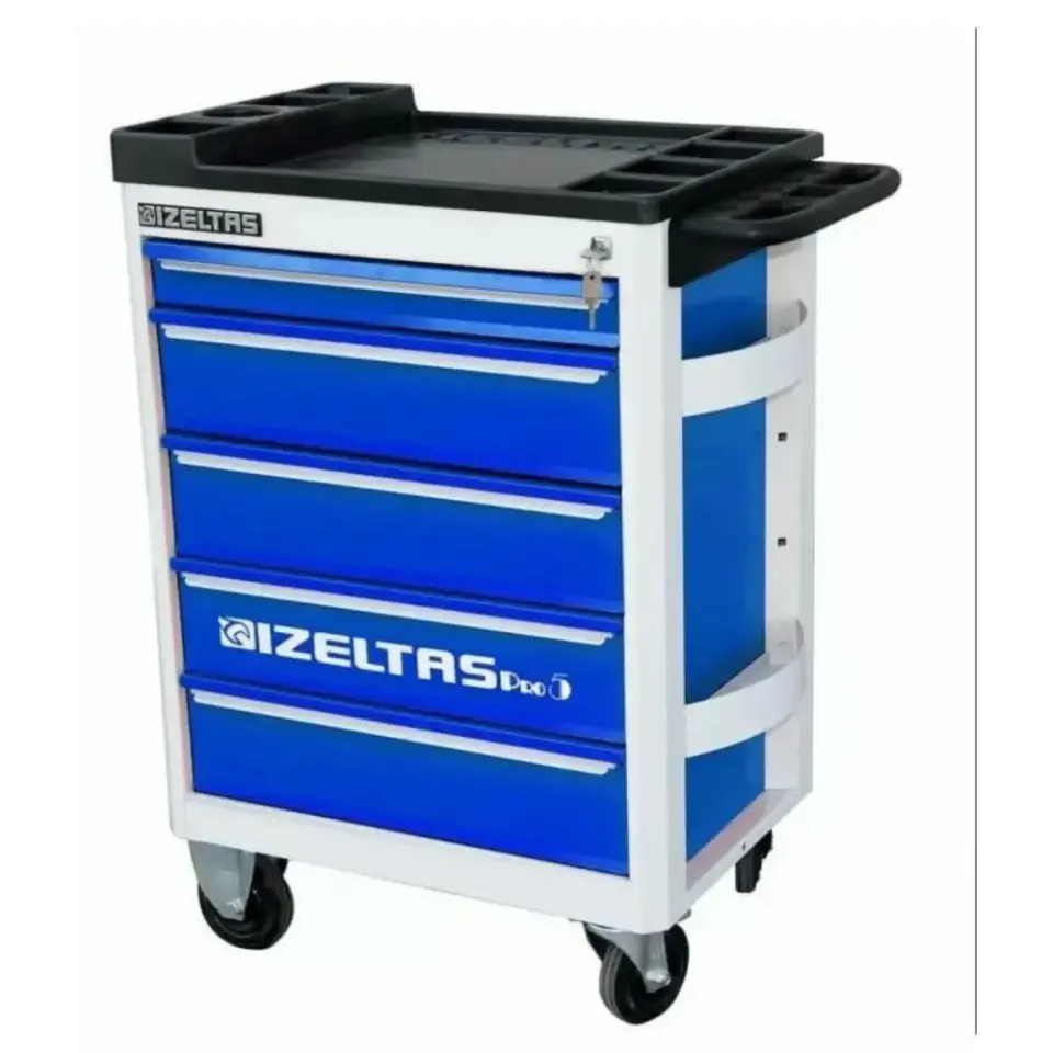 İzeltaş Pro Mobil 7 Çekmeceli Takım Dolabı Gri Gövde - Mavi Çekmece - 8241322007